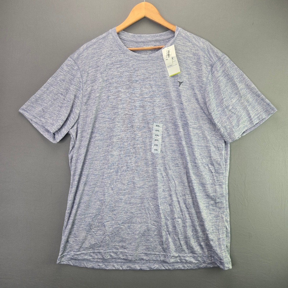 Old Navy Active Shirt XXL Blue Space Dye Go-Dry Performance Short Sleeve Tee